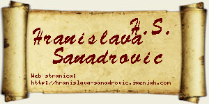 Hranislava Sanadrović vizit kartica